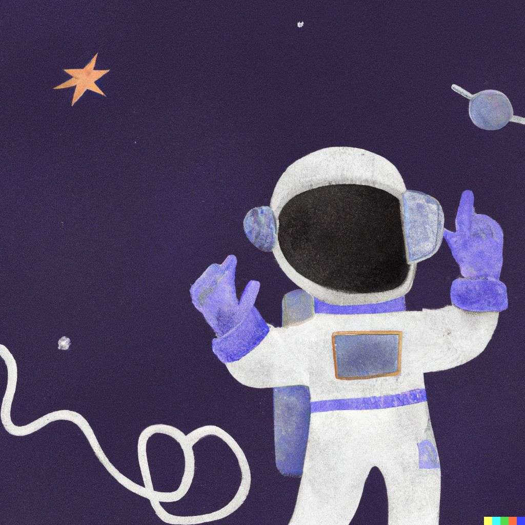 an astronaut, children's book illustration